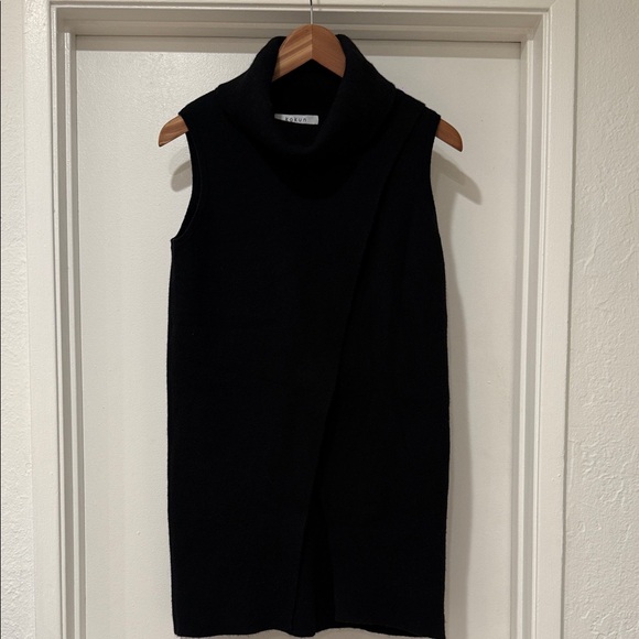Kokun Black Cashmere Sleeveless Turtleneck Sweater Sz S - Picture 2 of 7